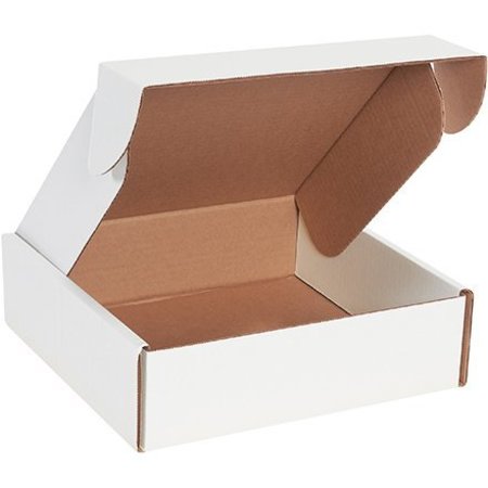 BOX PACKAGING Corrugated Tab Lock Literature Mailers, 10"L x 10"W x 3"H, White MFL10103